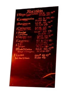 Rotweinkarte des Café Jacques öffnen