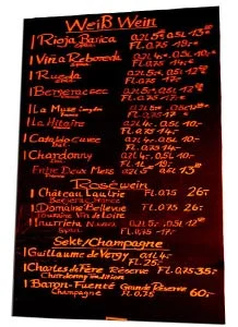 Weißweinkarte des Café Jacques öffnen